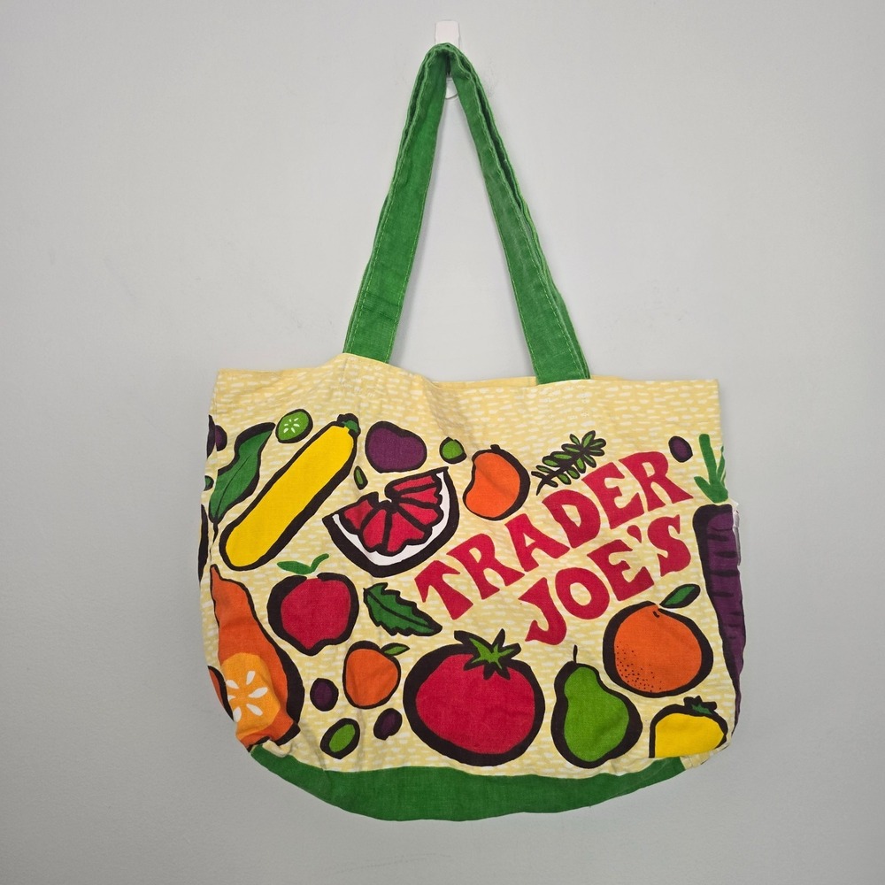 Trader Joes Women Reusable Grocery Tote Bag Vibrant Coastal Vacation Lightweight - Picture 4 of 7